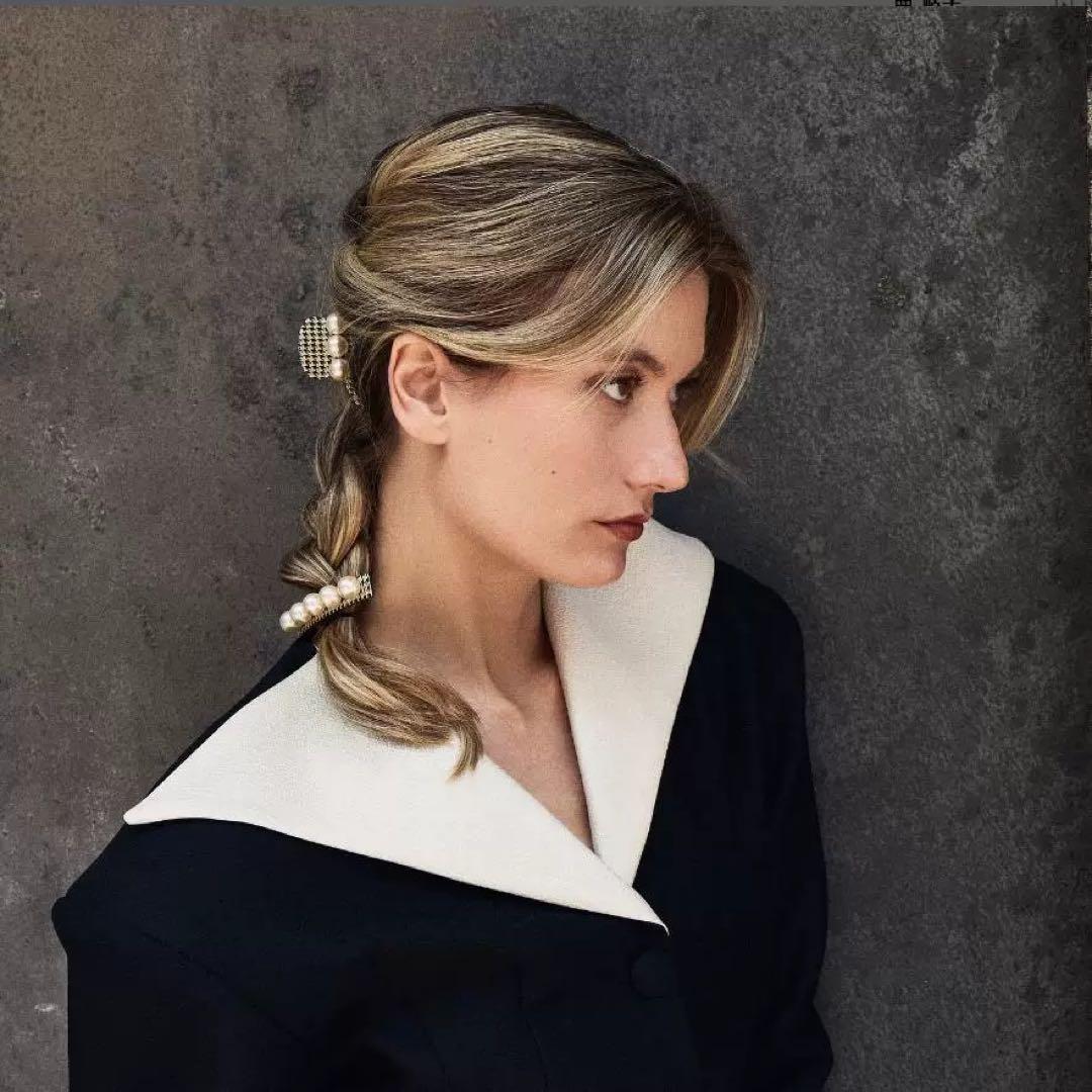 新品未開封】alexandre de paris パール クリップS 千鳥柄 - メルカリ