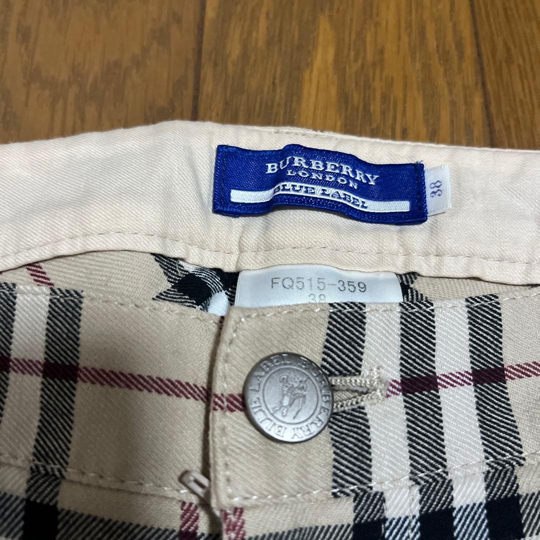 BURBERRY BLUE LABEL ノバチェック×ベージュパンツ 38 - メルカリ