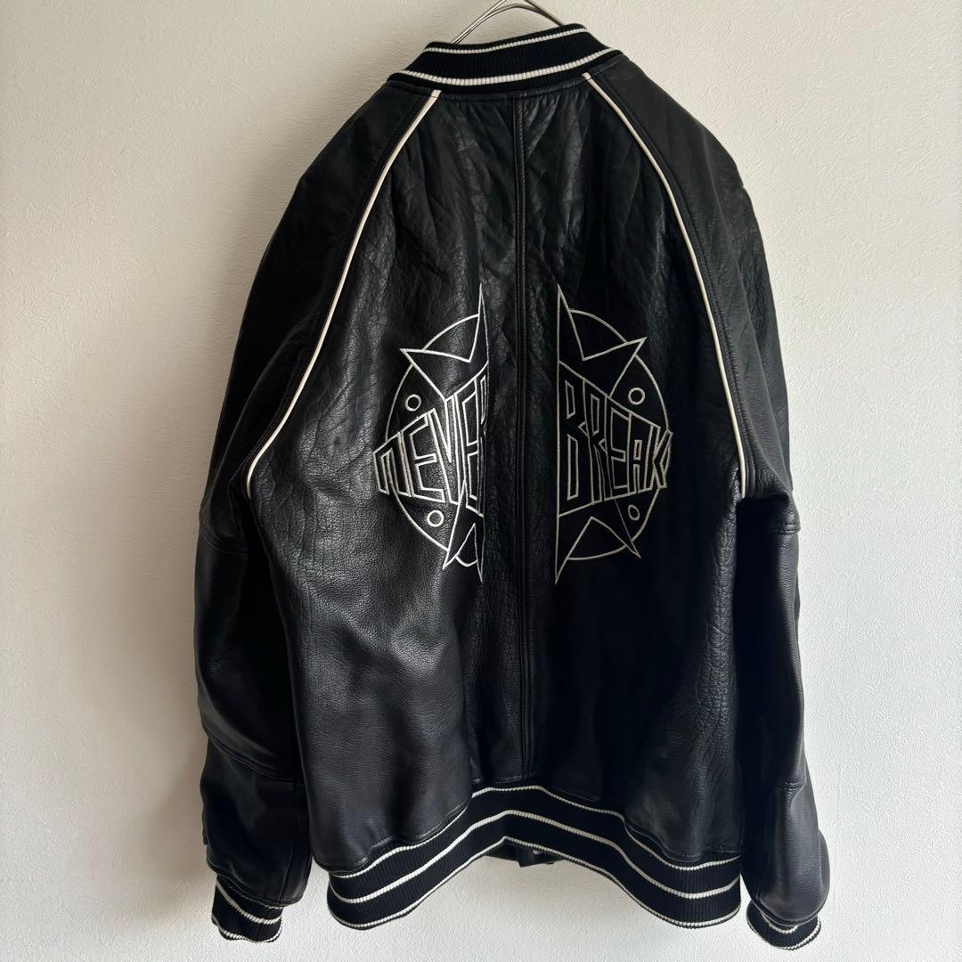 美品✨ ZARA ザラ レザージャケット スタジャン 本革 M 大きい 黒