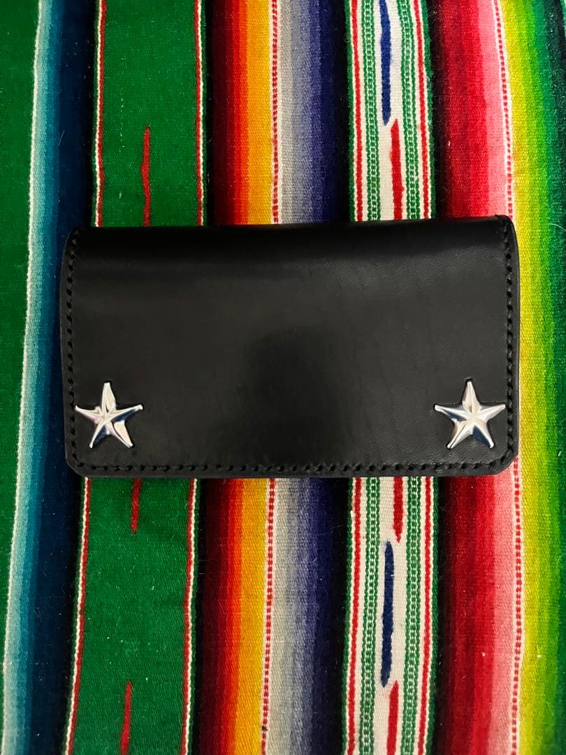 トラッカーウォレット Sサイズ　RAMONE トラッカーウォレット190(ロング) 栃木レザーブラック 手縫い 長財布