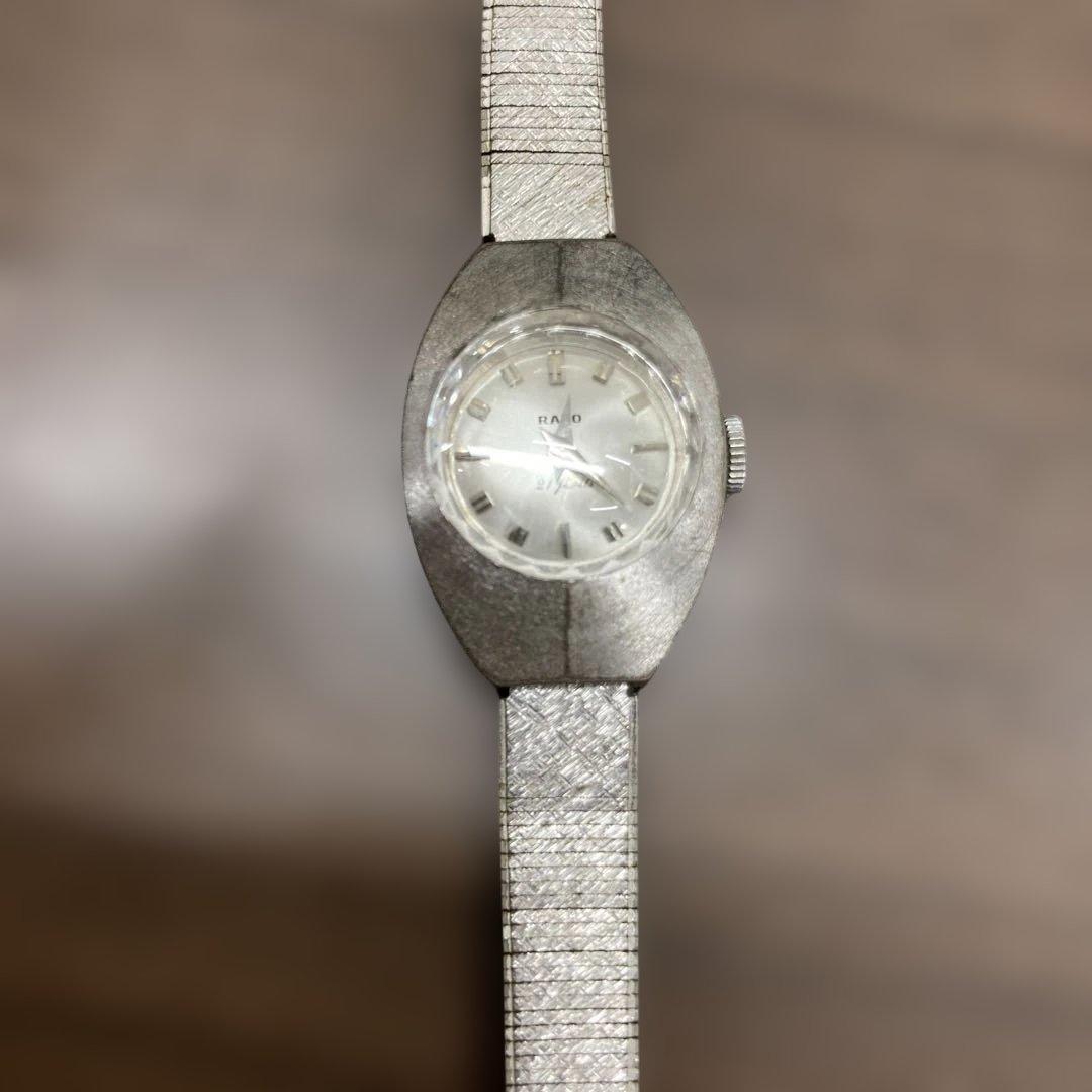 RADO ラドー シルバー 手巻き時計 ラウンドケース レディース