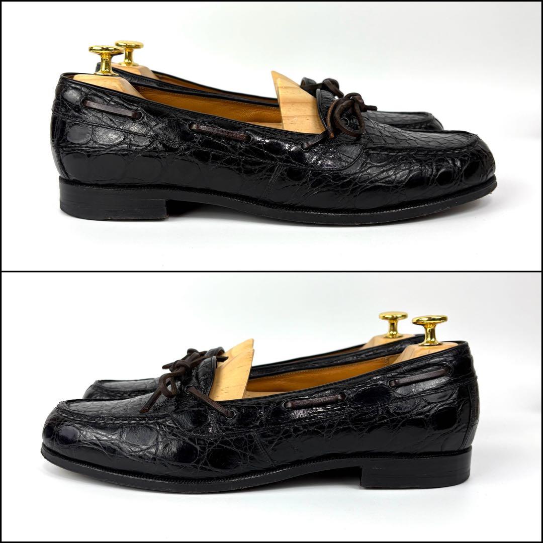 希少　ポロラルフローレン　革靴　ローファー　クロコダイル　ブラック　26.5cm