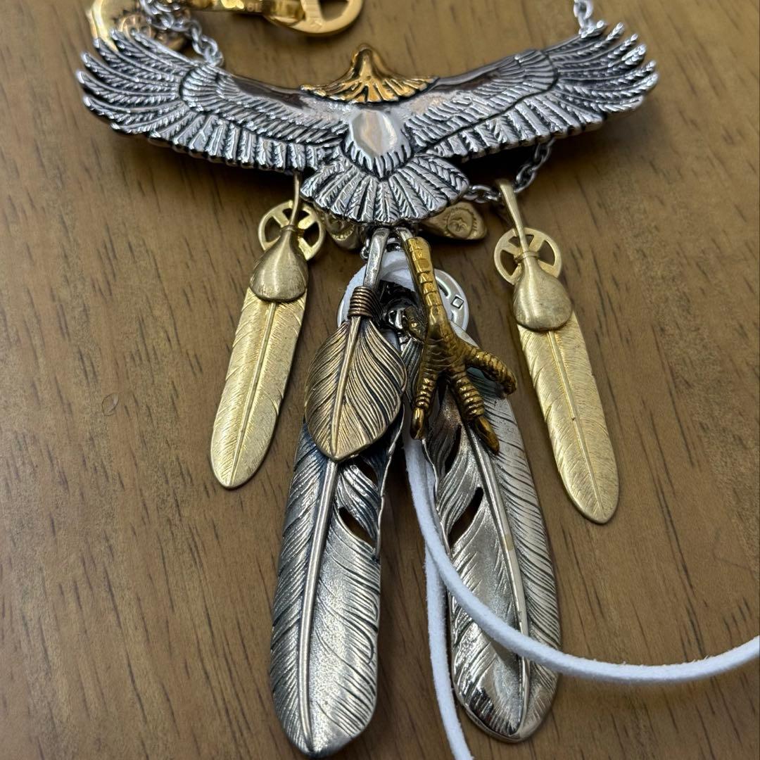 最高峰 セット イーグル フェザーネックレス 金爪 上金フェザー 太角