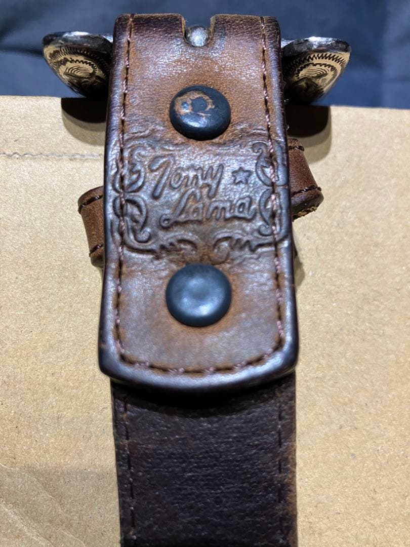 Tony Lama 34インチ ビーズ ウエスタンベルト 本革コンチョ付き難あり