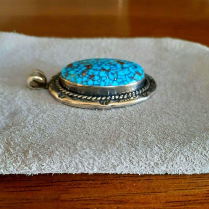 特大】ハイグレードキングマン スパイダーウェブ ナバホ族 ジェフ