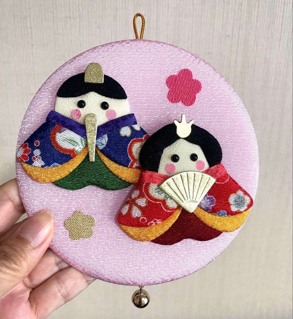 ちりめん押し絵壁掛 桃花びな - メルカリ