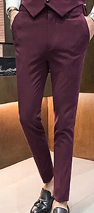 パープル 紫 スーツ ジャケット パンツ ワインレッド スーツ