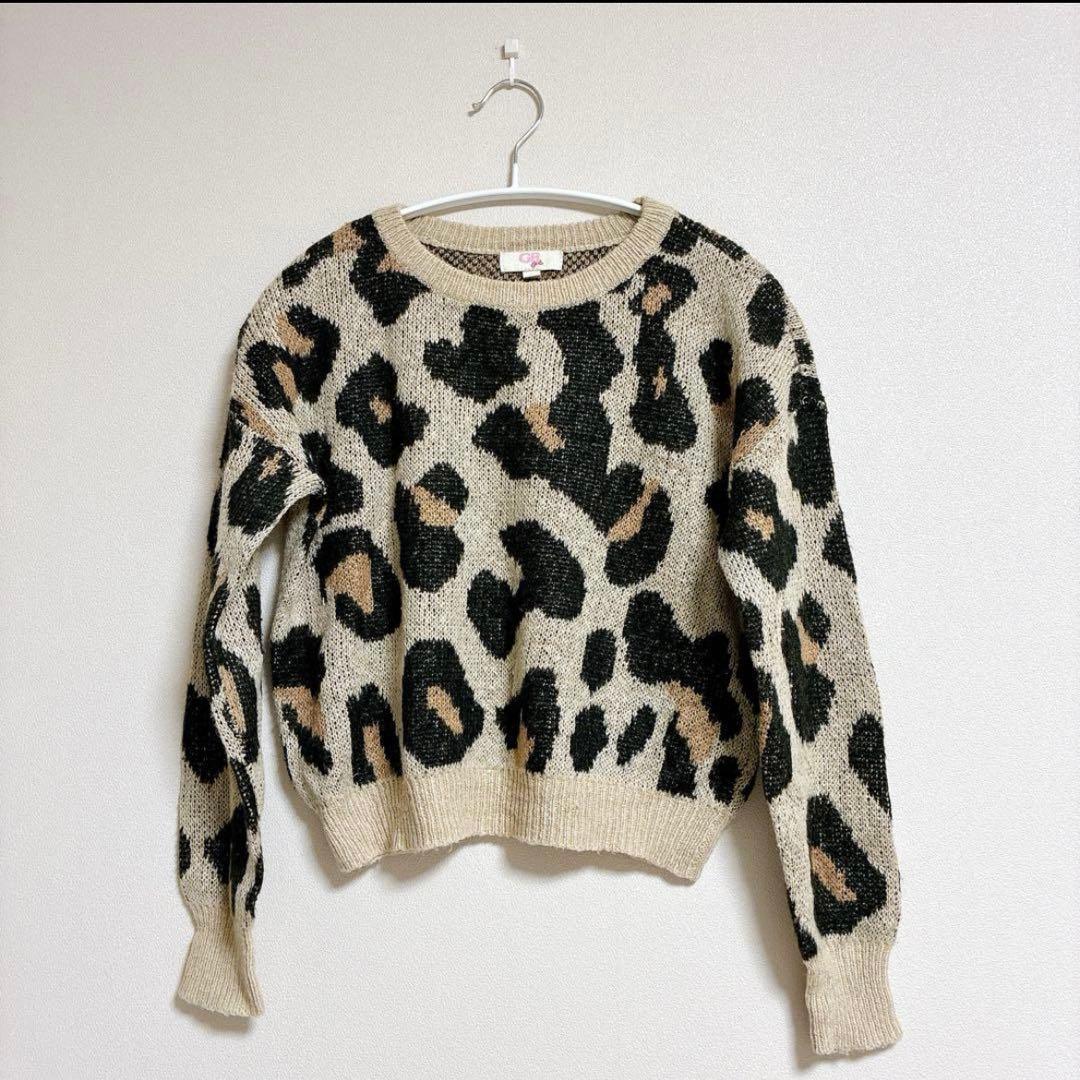 ☆早いもの勝ち☆レオパードショート丈ニット【L】 - メルカリ