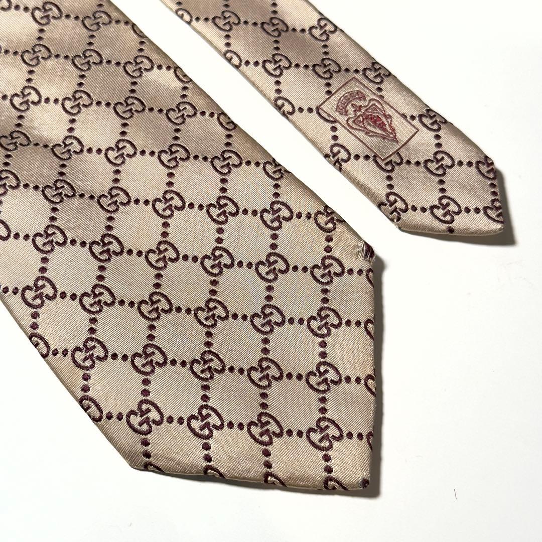 良品】 GUCCI グッチ GG柄 イエロー系 ネクタイ - メルカリ
