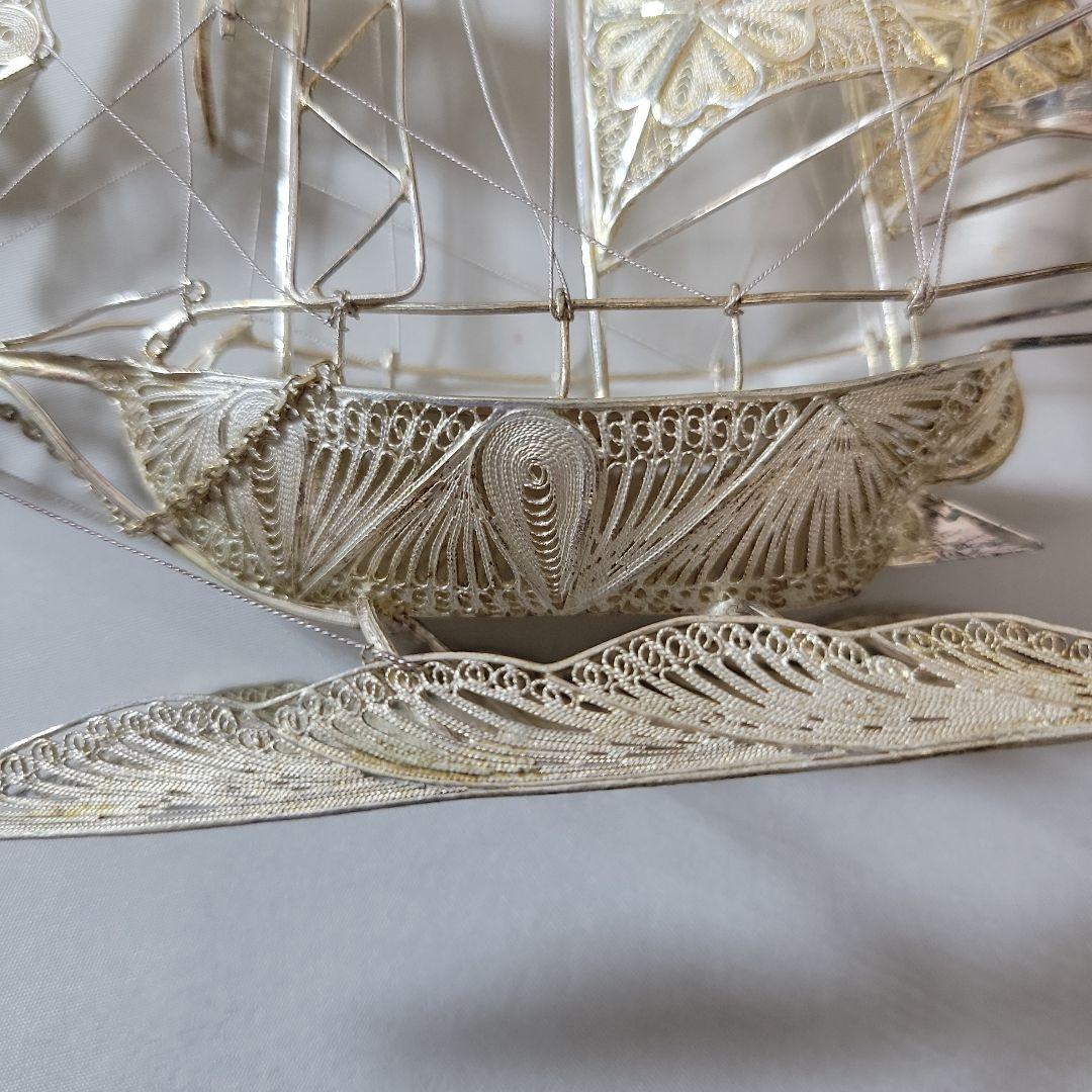 《伝統工芸品》銀線細工　帆船