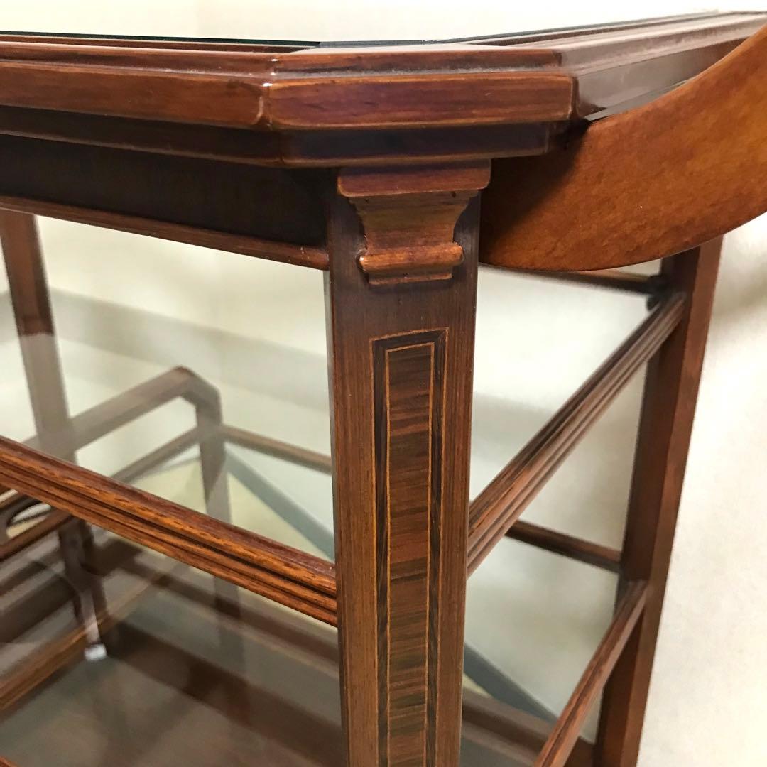 上品な 高級 キッチンワゴン 木製 アンティーク ビンテージ レストラン