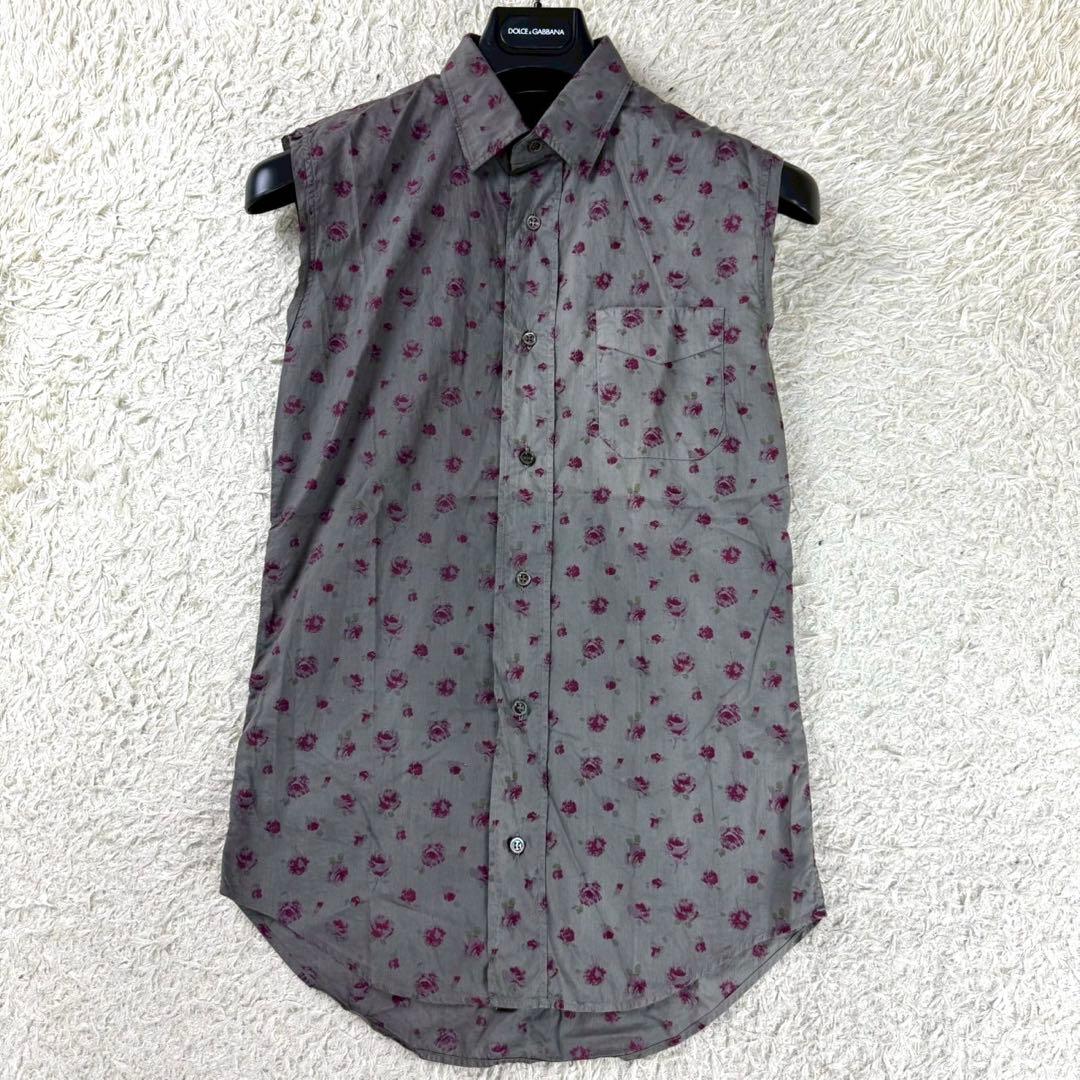 ディオールオム 05SS シャツ ノースリーブ 薔薇柄 エディスリマン 37