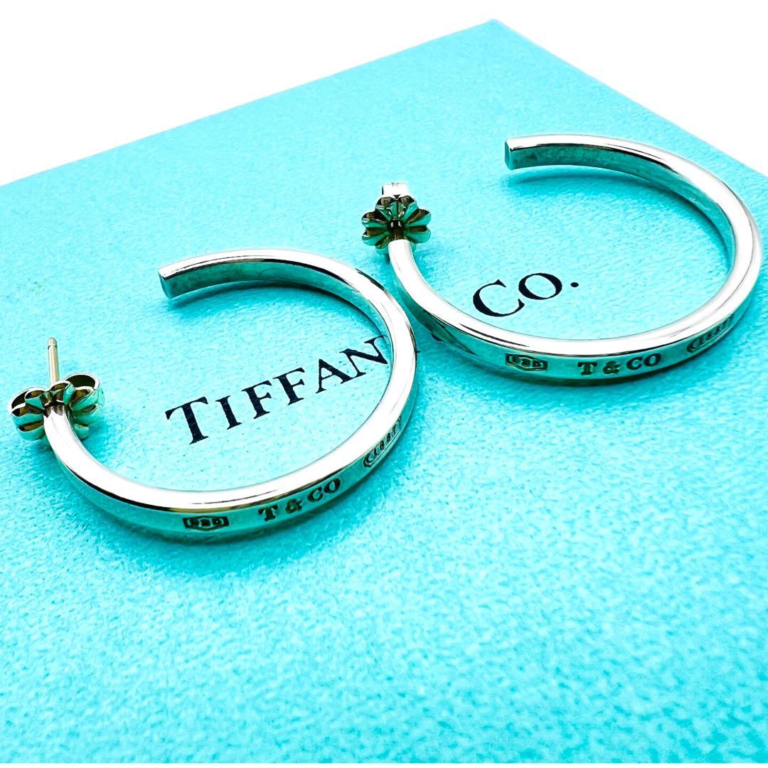 美品✨ティファニー 1837 28mm ミディアム フープ シルバー ピアス