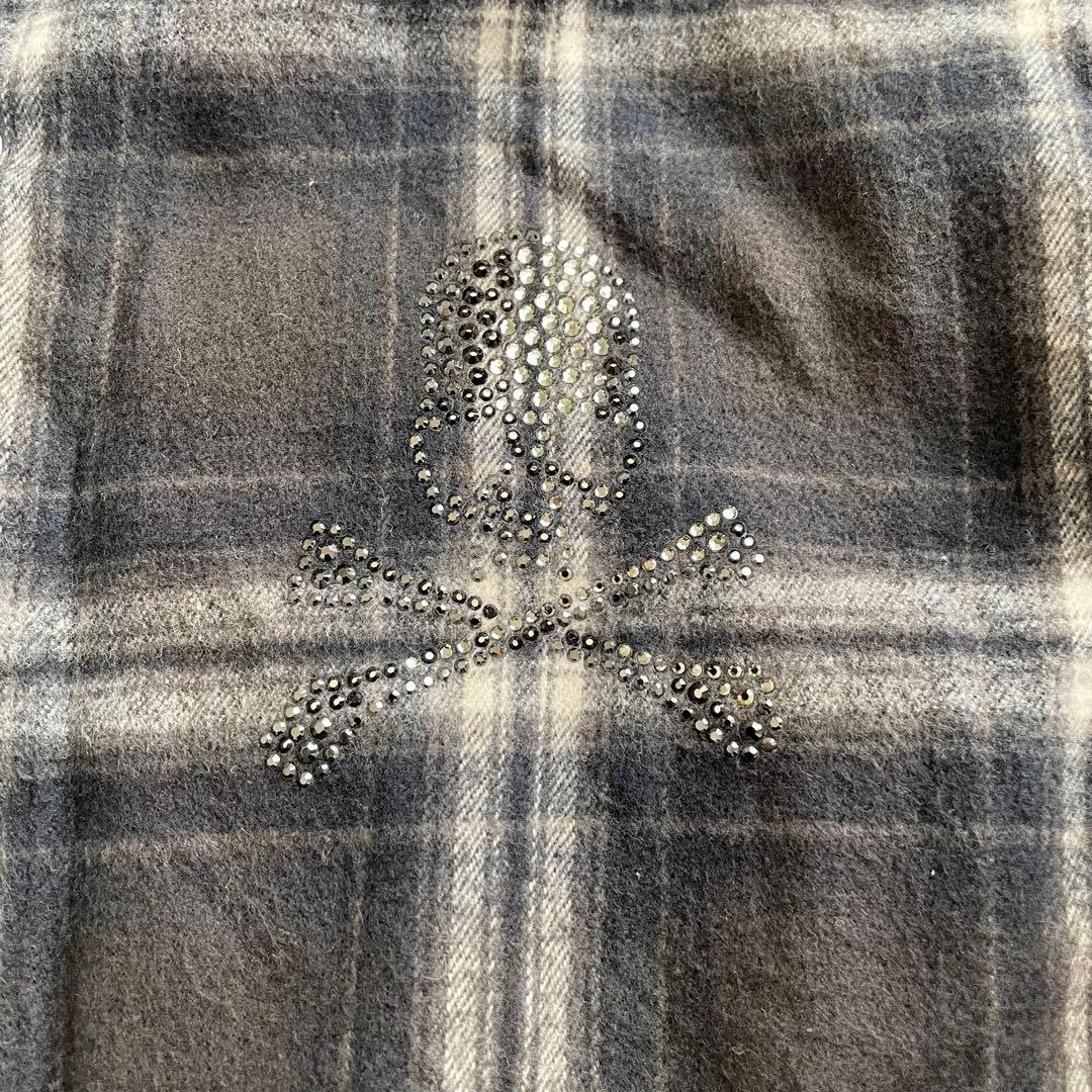 ROEN ロエン ネルシャツ スカル スワロ ワッペン チェック シャツ y2k