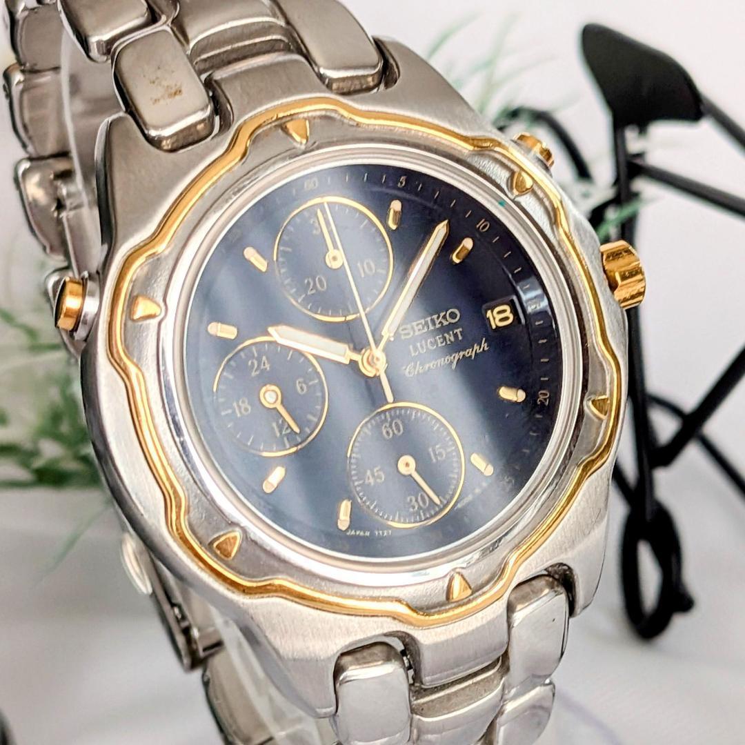 良品 SEIKOセイコー メンズ腕時計ルーセント 阪神タイガース村山実氏寄贈品