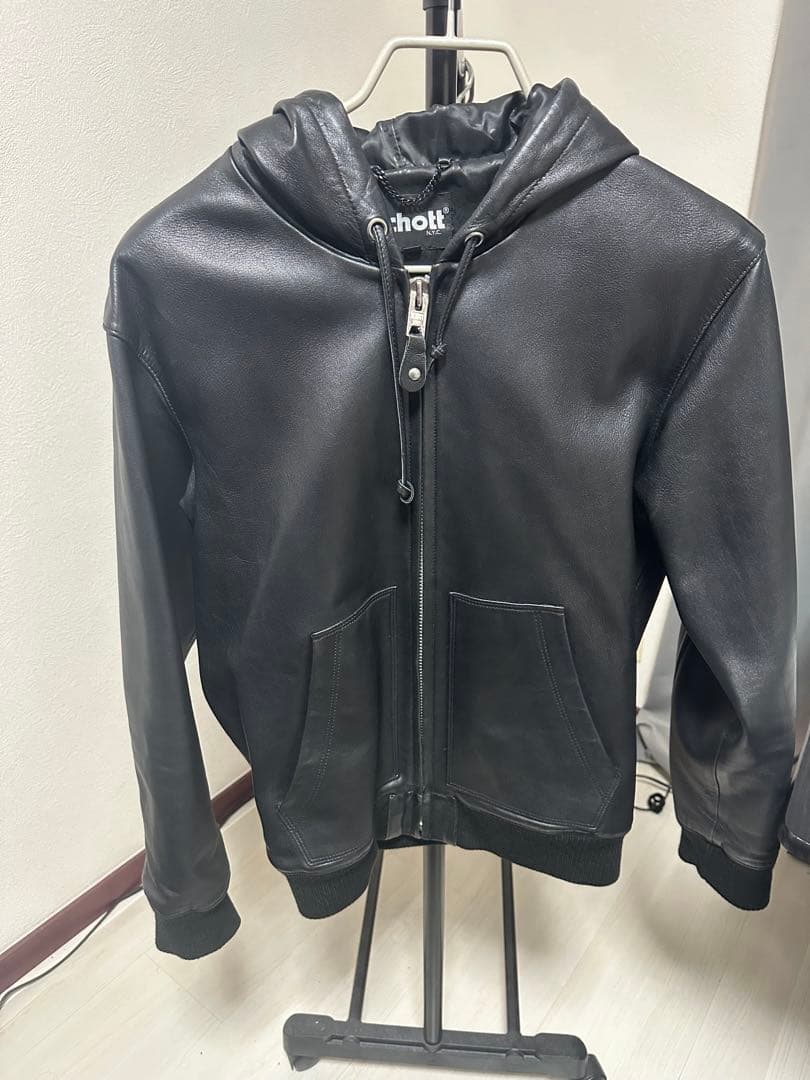 Schott NYC LEATHER FULLZIP PARKA L - メルカリ