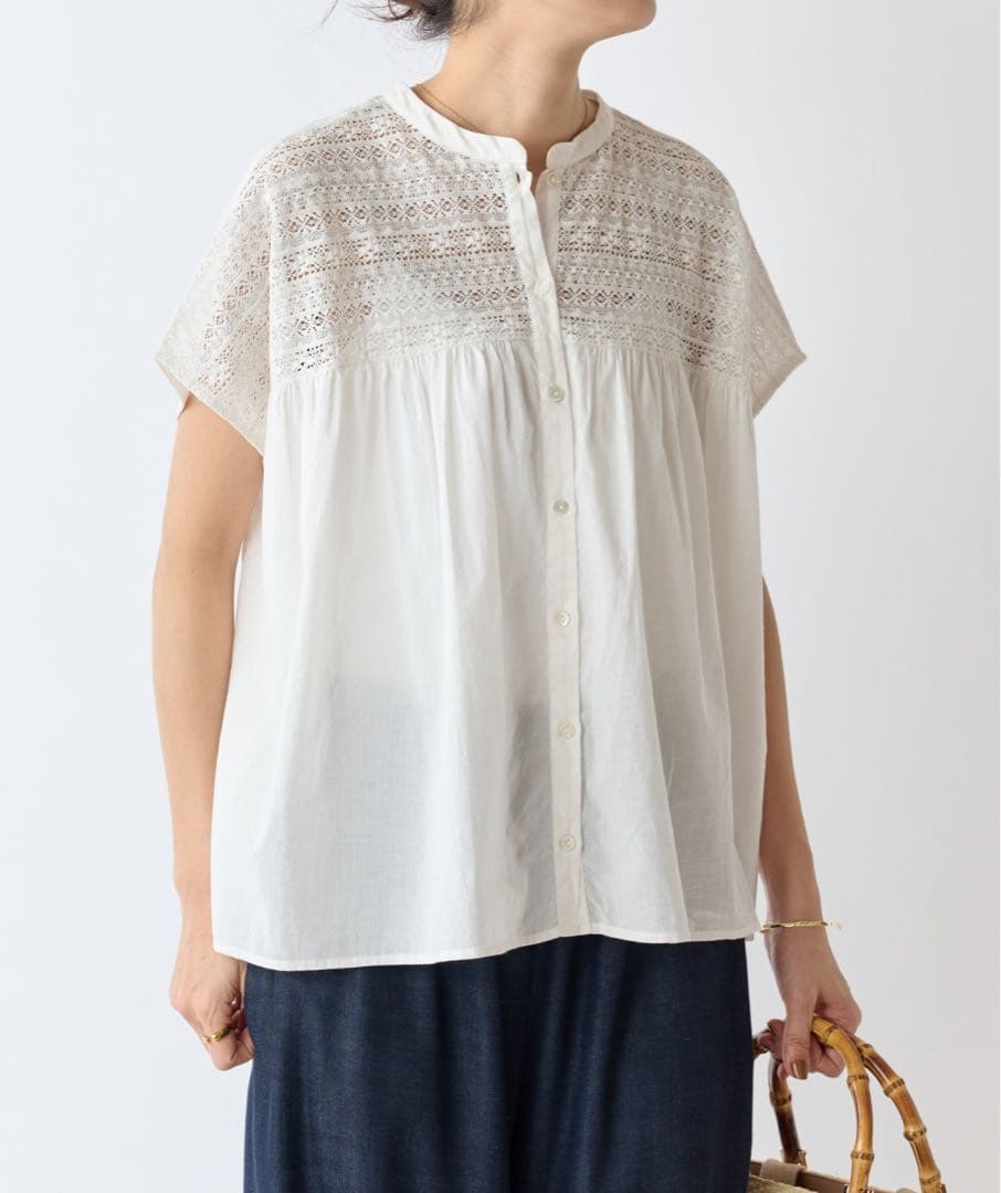 月末セール‼︎【24SS】BEARDSLEY リバーレース２WAYブラウス リバーレース・ブラウス （シャツ・ブラウス）｜Bilitis dix-sept ans