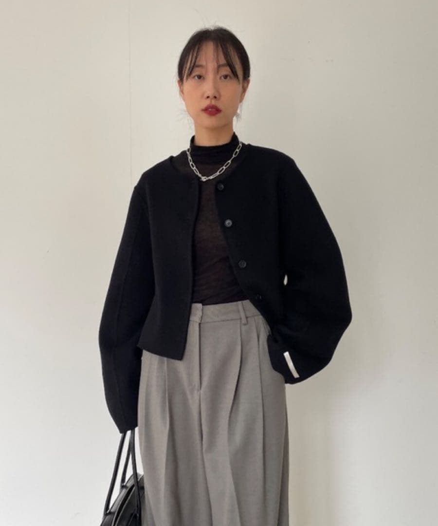 週末限定価格　Didot.showroom ノーカラーウールジャケット Didot.showroom ジャケット ノーカラージャケット 「DIDOT.」ノー