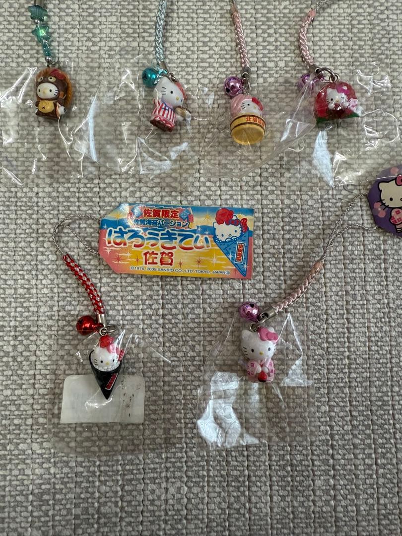 ご当地キティ根付けハローキティ ストラップセット 6個 平成レトロ