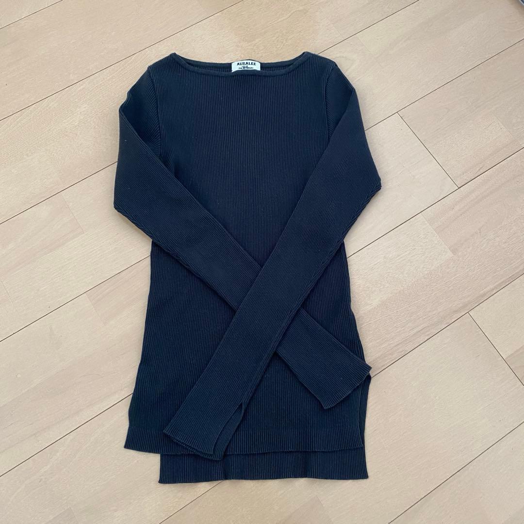 オーラリー×ロンハーマン】ギザボートネックプルオーバ ネイビー 0