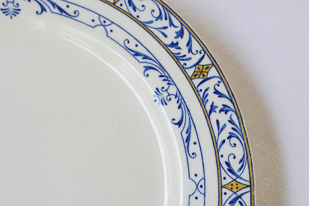 フランスアンティーク　クレイユモントロー　COLBERT　平皿　24.5cm