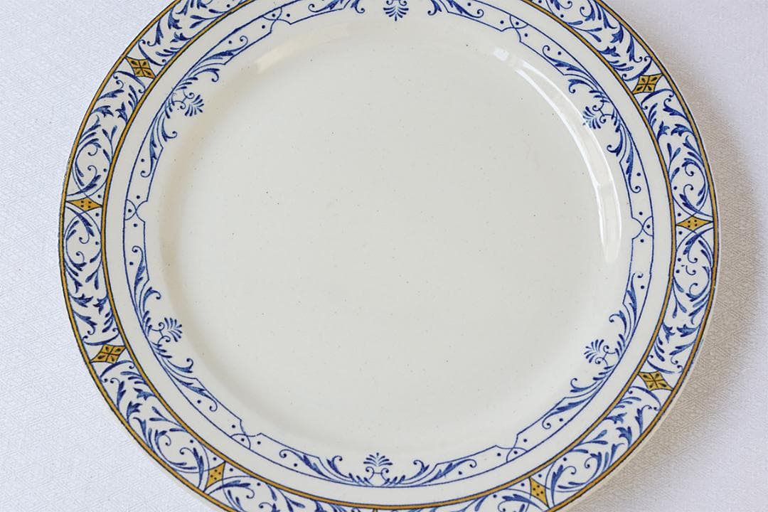 フランスアンティーク　クレイユモントロー　COLBERT　平皿　24.5cm