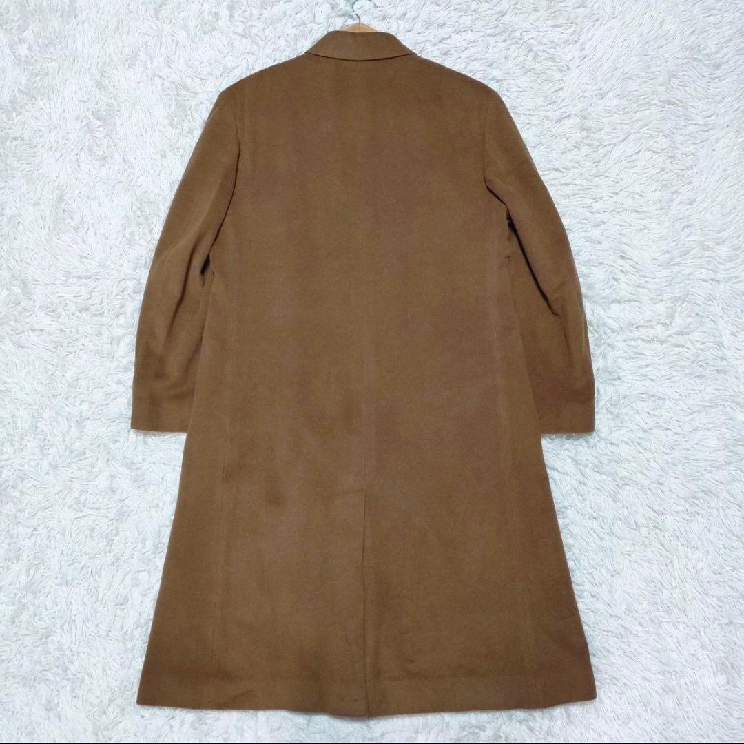 カシミヤ】 着丈113cm ダブルチェスターコート ブラウン メンズ サイズL