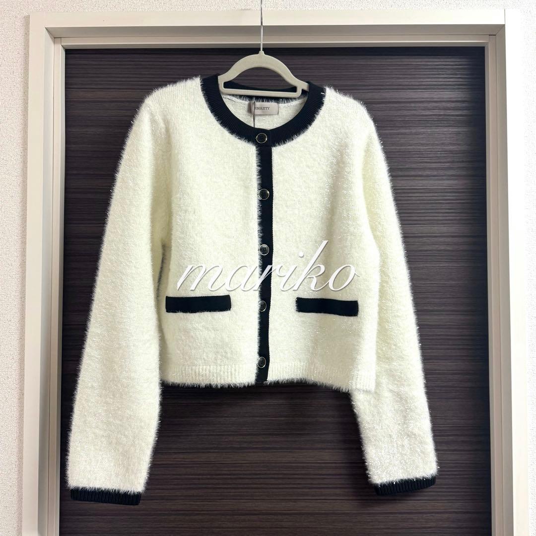 新品♡ジャスグリッティー キラキラフェザーカーディガン アプワイザー