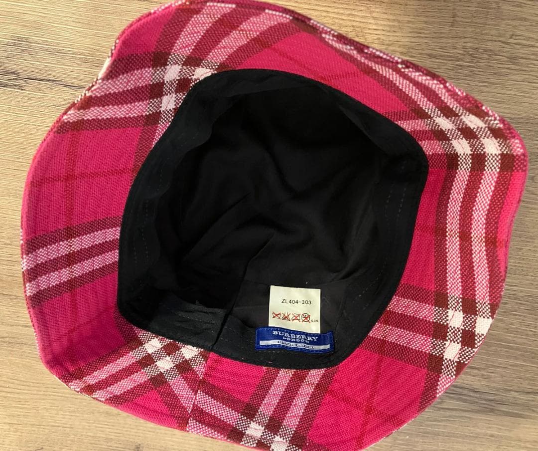 未使用品】バーバリーロンドンブルーレーベル帽子ノバチェックバケット