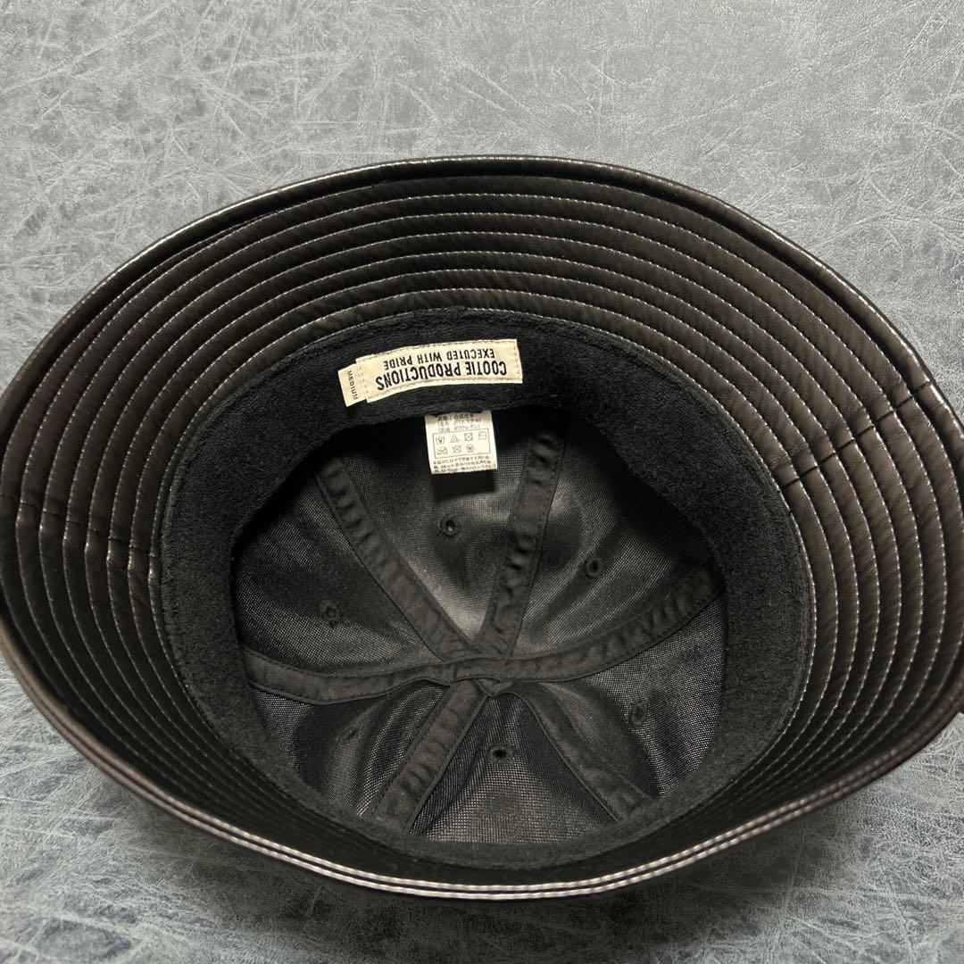 COOTIE PRODUCTIONS レザー バケットハット クーティー 黒 - メルカリ