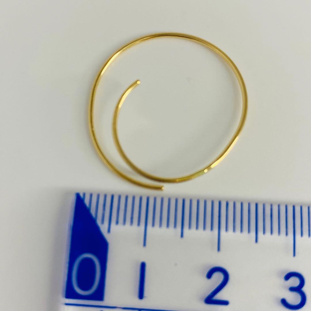 専用　18 刻印❤️ロングサークルピアス✨18金✨0.74g イエローゴールド