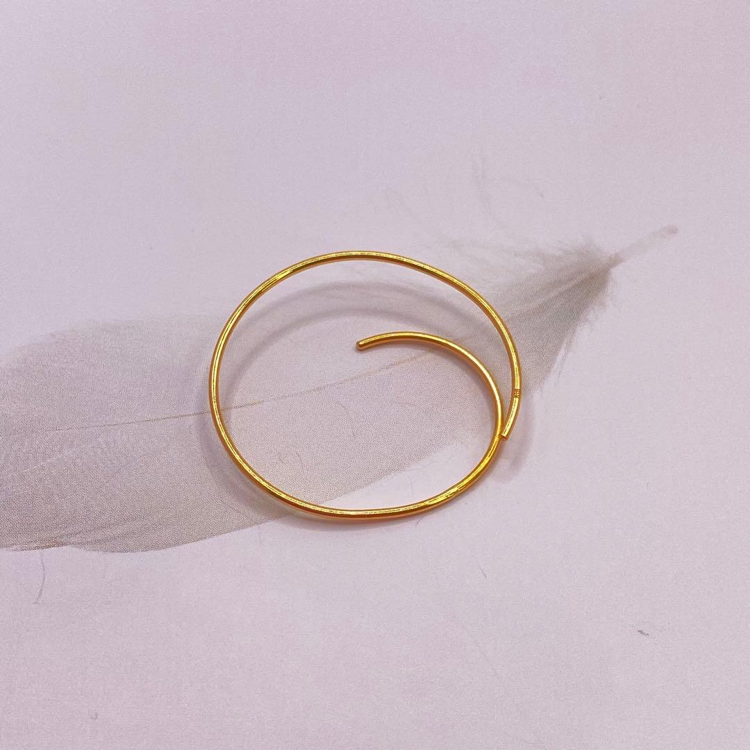 専用　18 刻印❤️ロングサークルピアス✨18金✨0.74g イエローゴールド