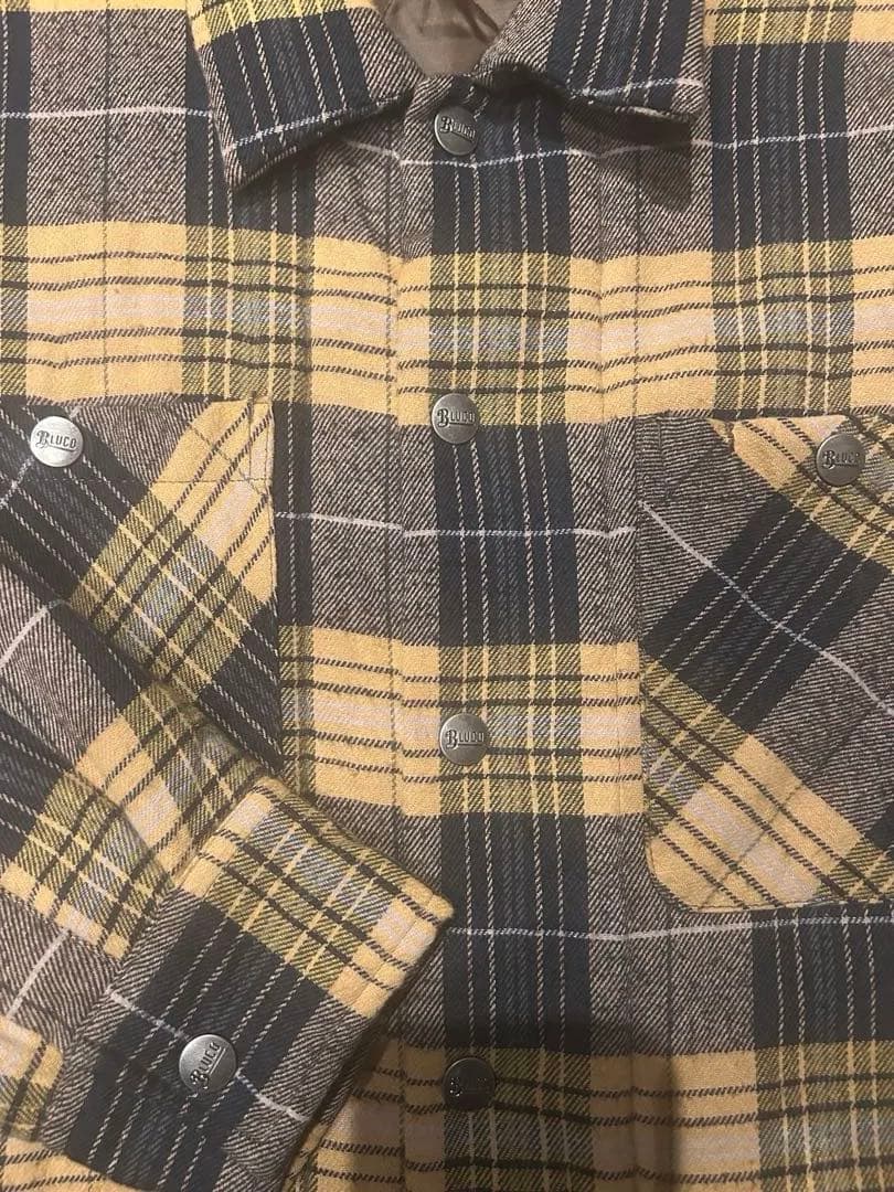 BLUCO ブルコ キルティングシャツ イエロー×ブラック - BLUCO(ブルコ