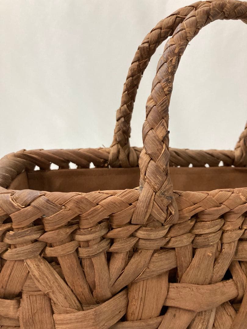 セール 限定制作 東北蔓山葡萄籠 国産 太ヒゴ乱れ編み 内布柿渋 催事