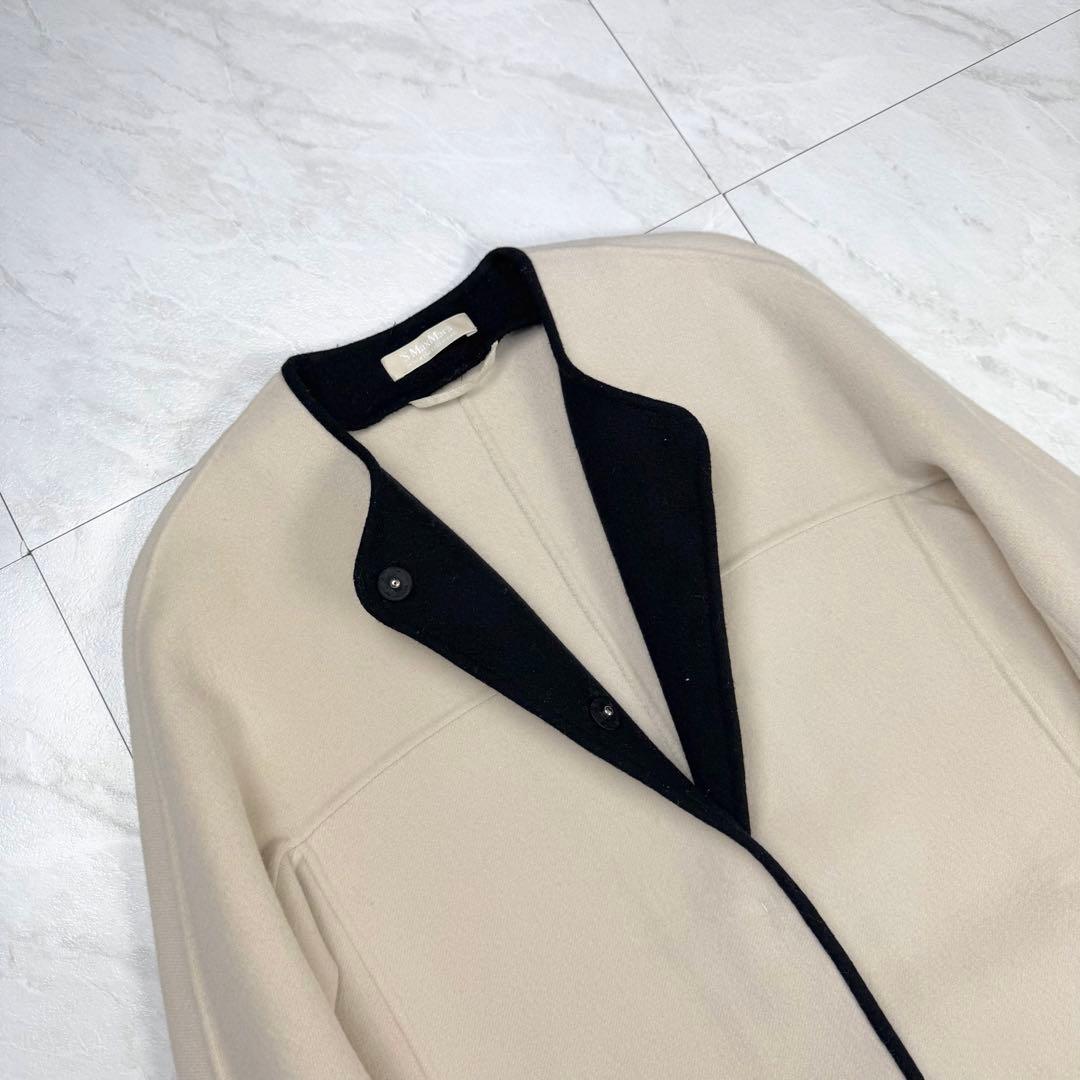 美品 S マックスマーラ クチートアマーノ パイピング ノーカラー