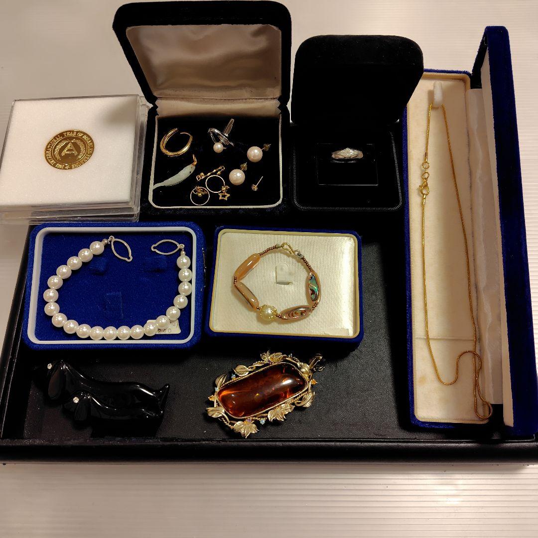 102【遺品整理・生前整理】18k刻印有ネックレス 指輪刻印有 記念コイン