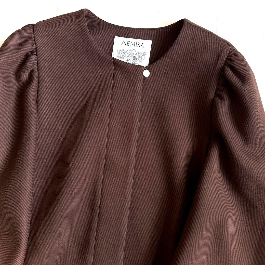 極美品 ネミカ NEMIKA サイズ5 ケープジャケット ブラウン ポンチョ