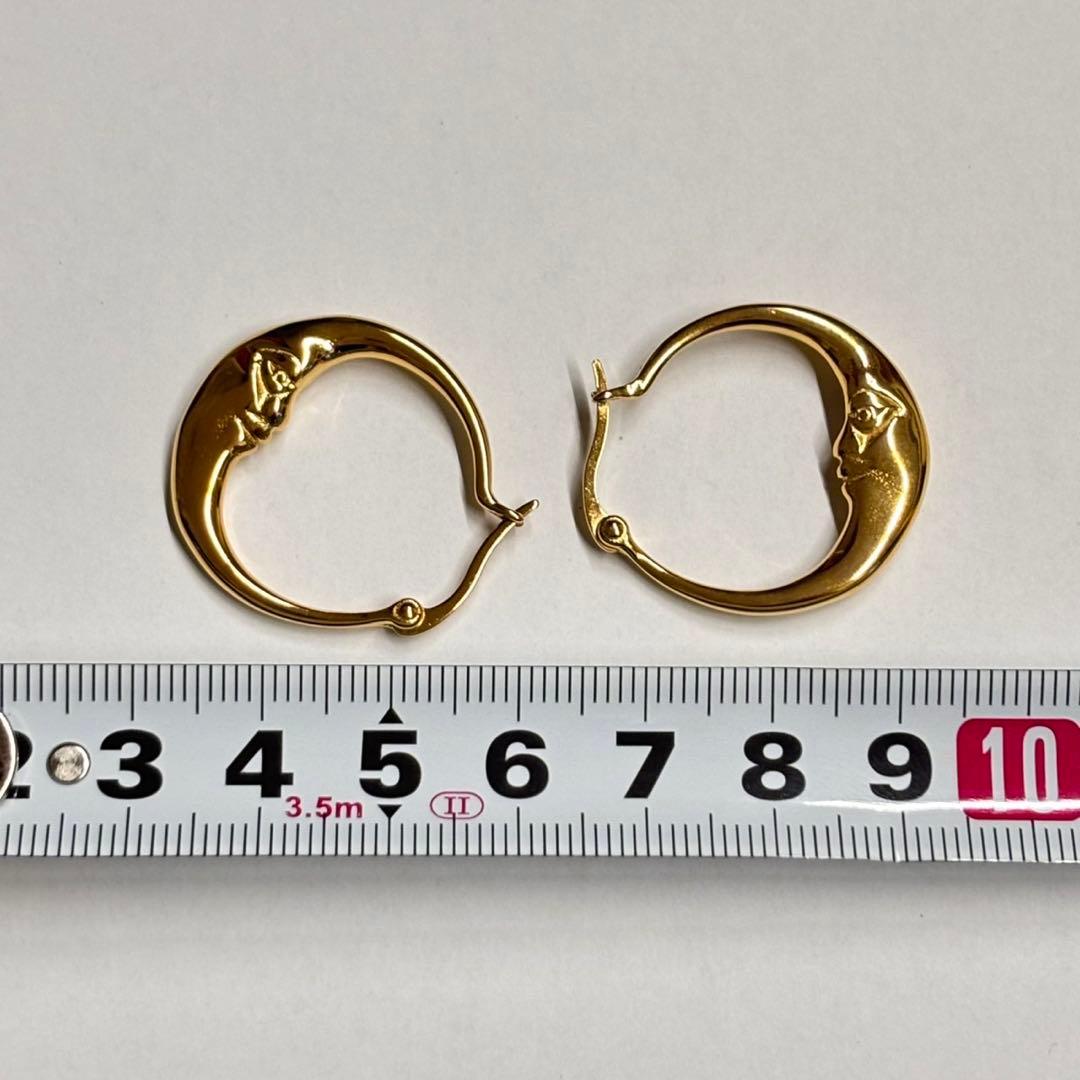 常田大希 ピアス 18k ゴールドメッキ ゴールド フープピアス ムーン 両