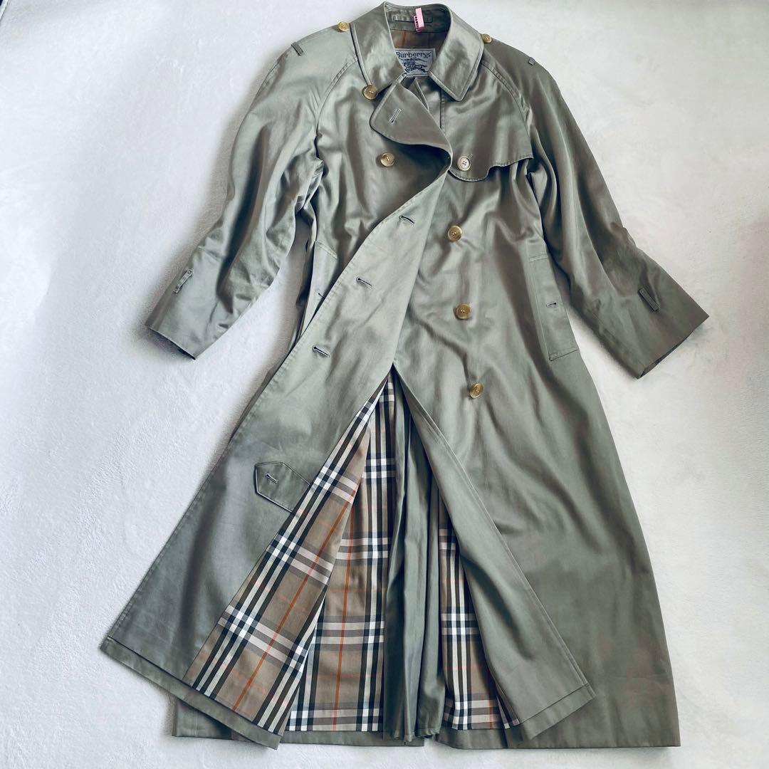 希少・玉虫色】バーバリー ステンカラーコート L クリーニング済 ノバ