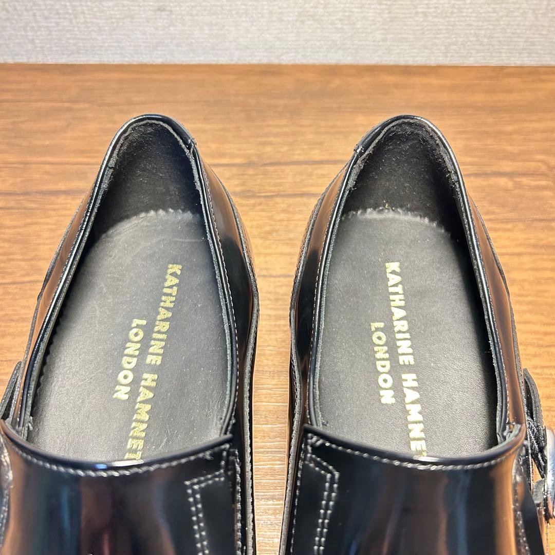 【未使用級】KATHARINE HAMNETT ブラック エナメル 26.0cm