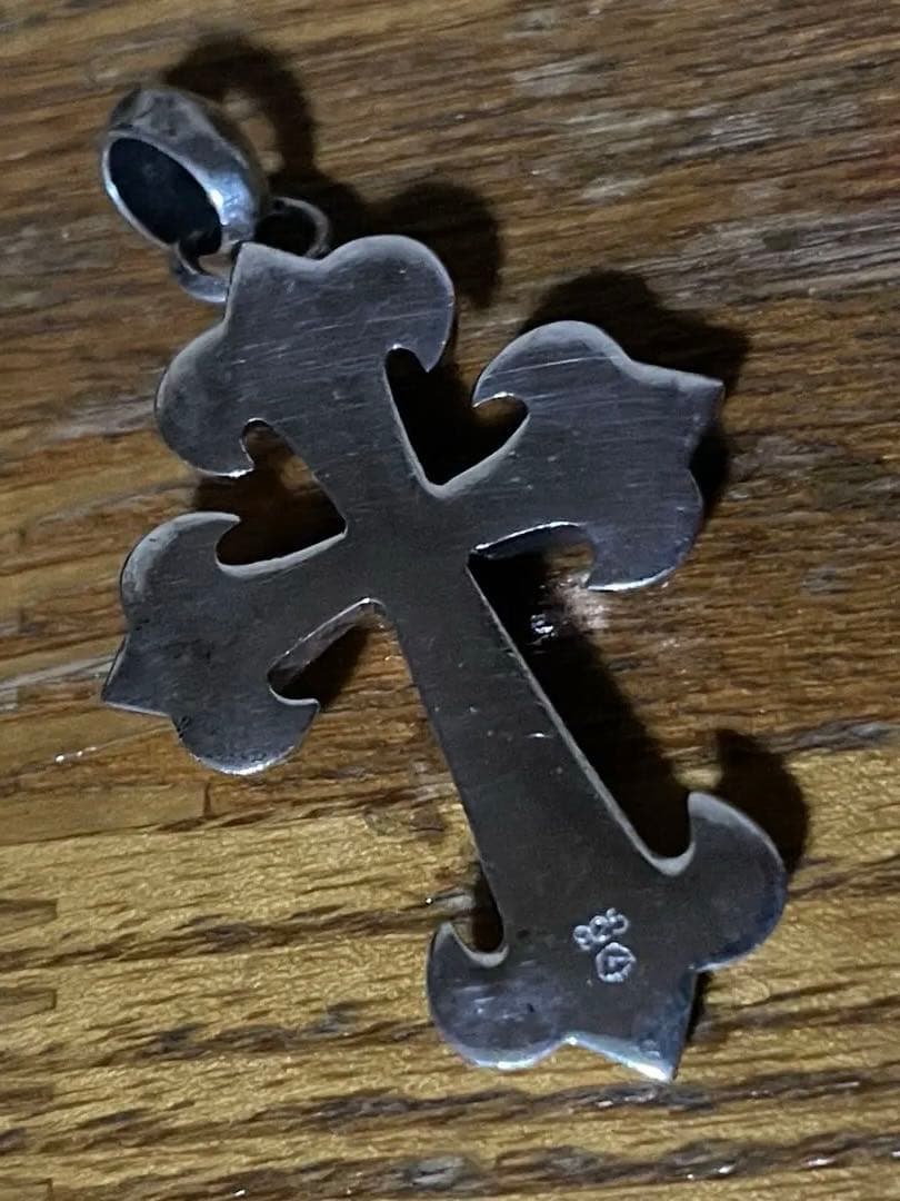 ビンテージ シルバー フレア クロス ペンダント sv925 刻印有 15.2g