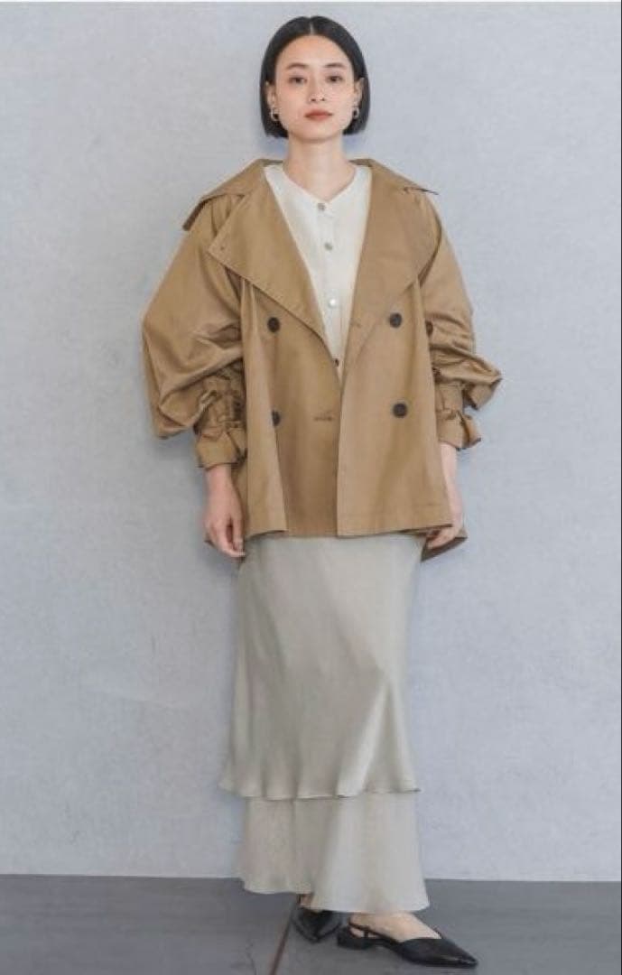 アパートバイローリーズ　キャンディースリーブショートトレンチコート キャンディースリーブショートトレンチコート（トレンチコート）｜A