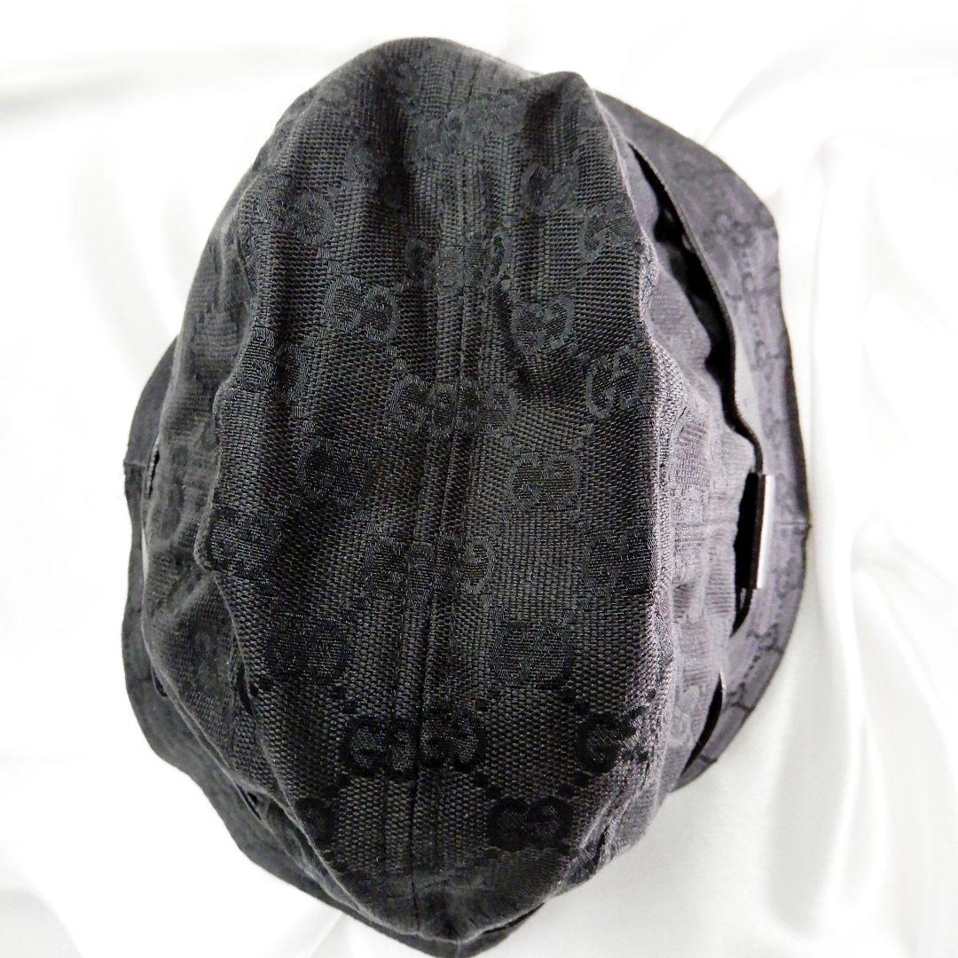 GUCCI バケットハット GGキャンバス GG柄 レザー L ブラック - メルカリ