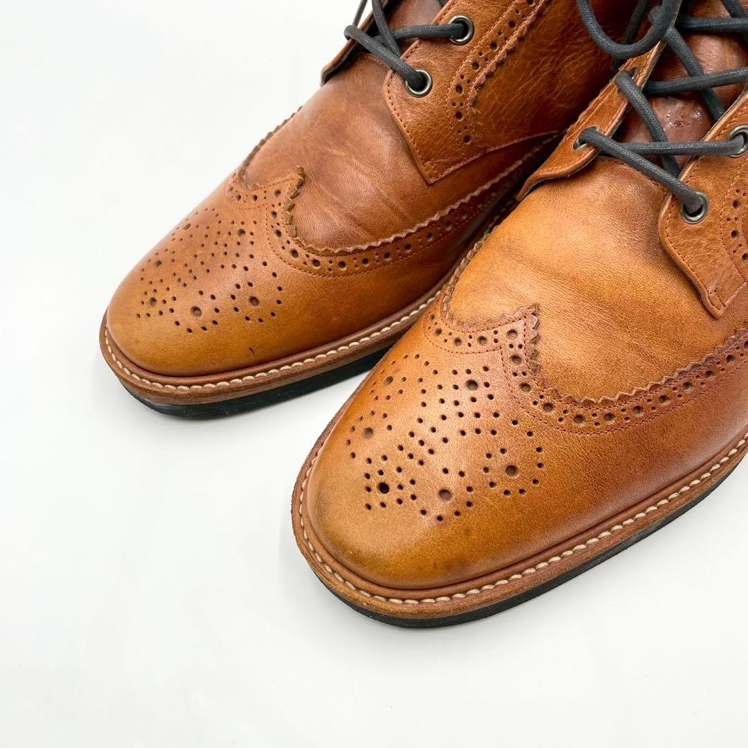 ハルプ ウイングチップ カントリーブーツ ブラウン 本革 27cm Y1529