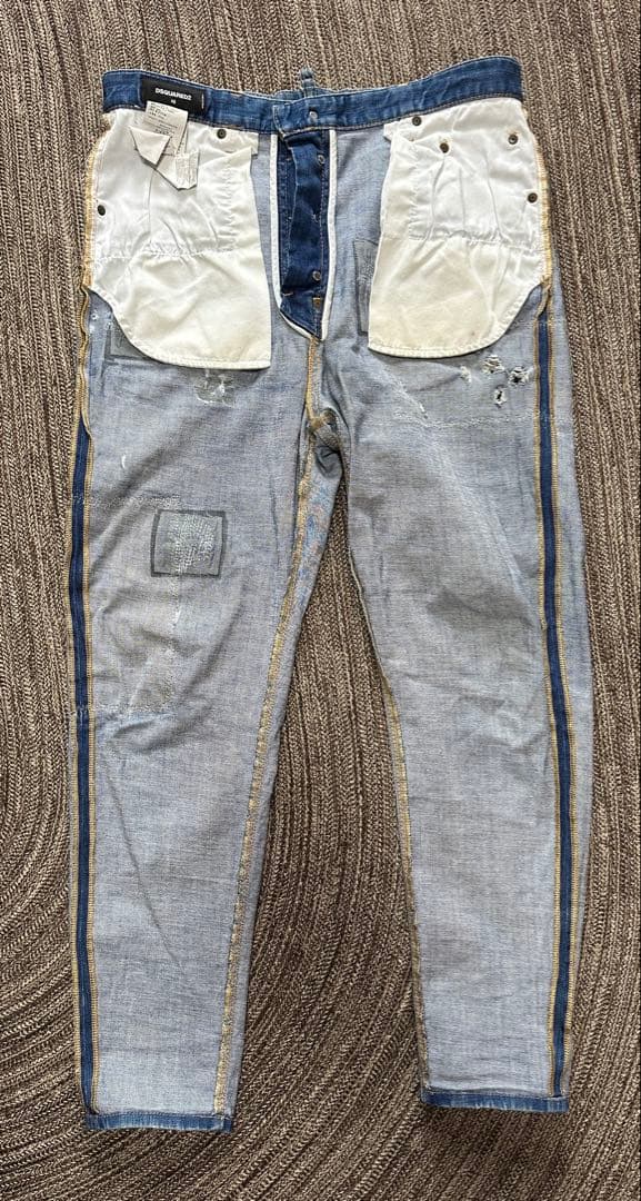 DSQUARED2 ダメージ加工 ブルーデニム スリムフィット 48