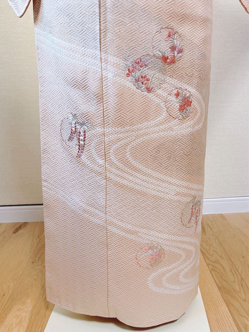 新品 正絹 訪問着 フルセット 裄68 刺繍 卒業式 入学式 結婚式 S M