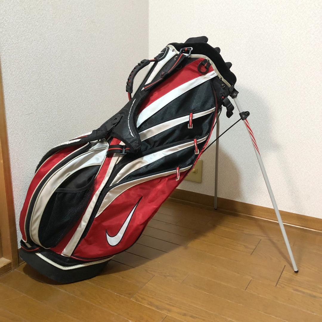 希少】 NIKE ナイキ ゴルフ キャディバッグ スタンド型 6分割 レッド