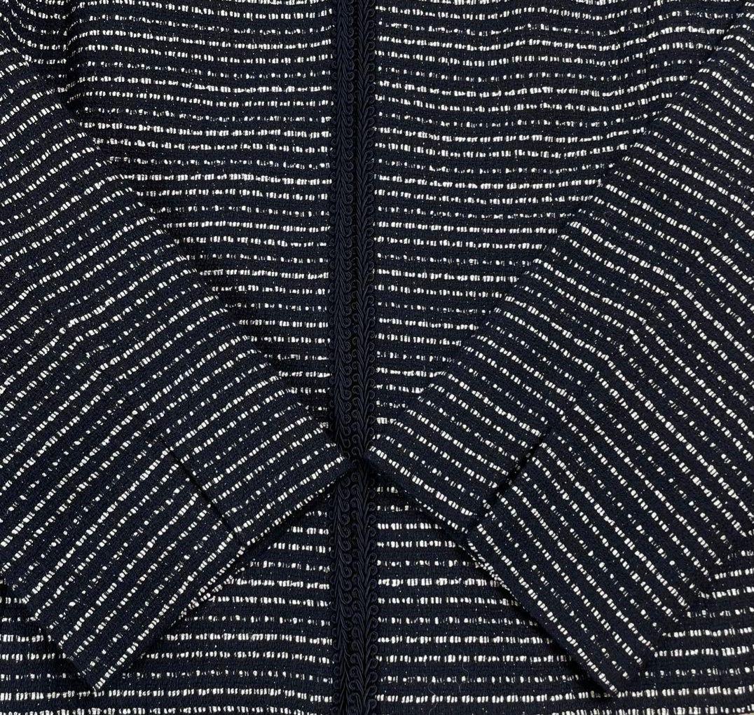 未使用タグ付 リフレクト ノーブルツイードジャケット ラメ ネイビー系