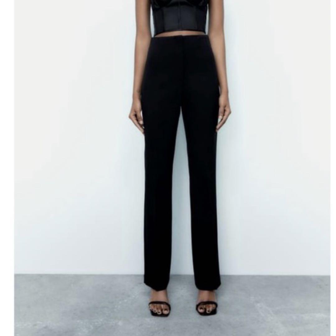 ザラ ZARA フレアパンツ ハイウエスト タックパンツ X S - メルカリ