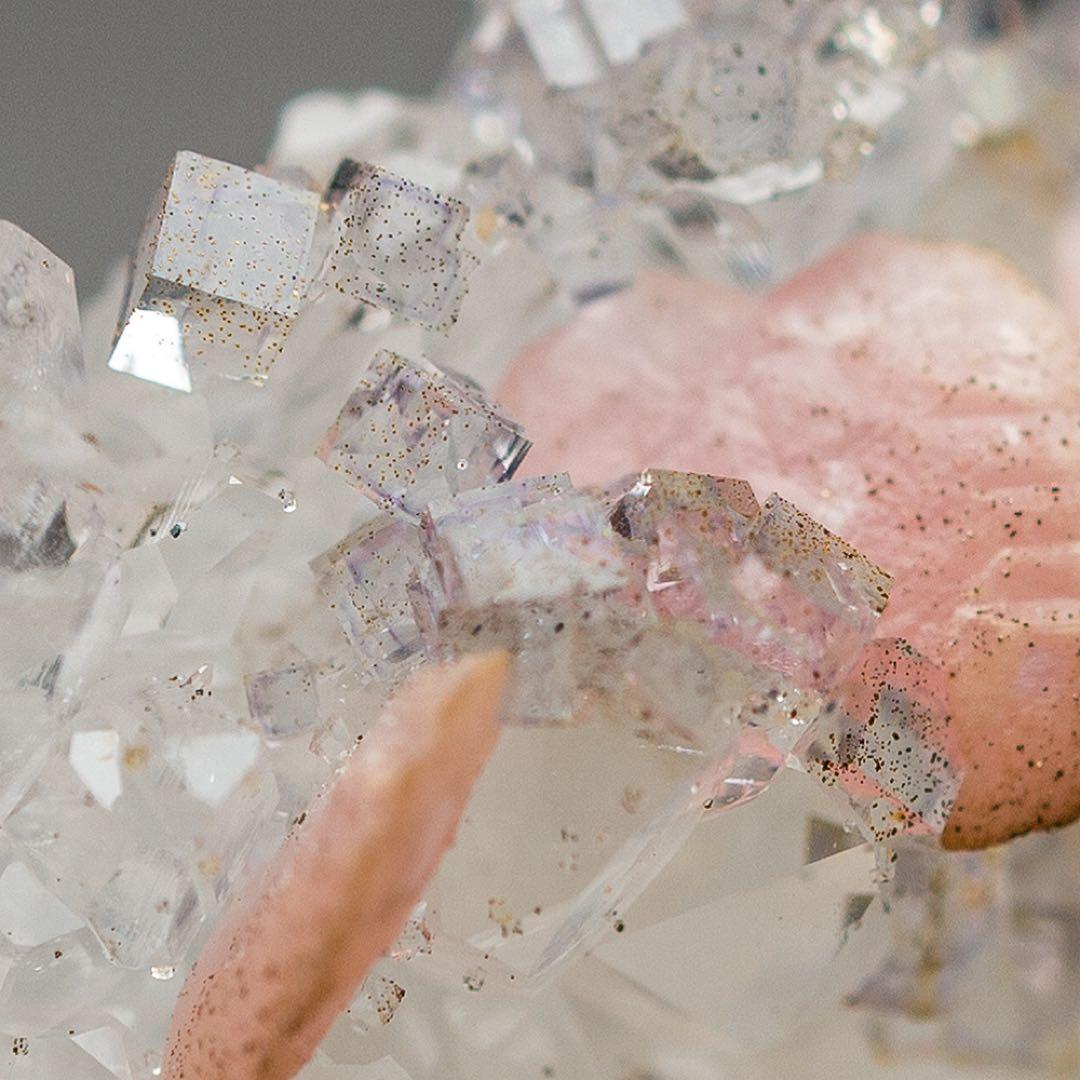 中国 ロードクロサイト フローライト 天然石 原石 鉱物標本 鉱石 蛍石